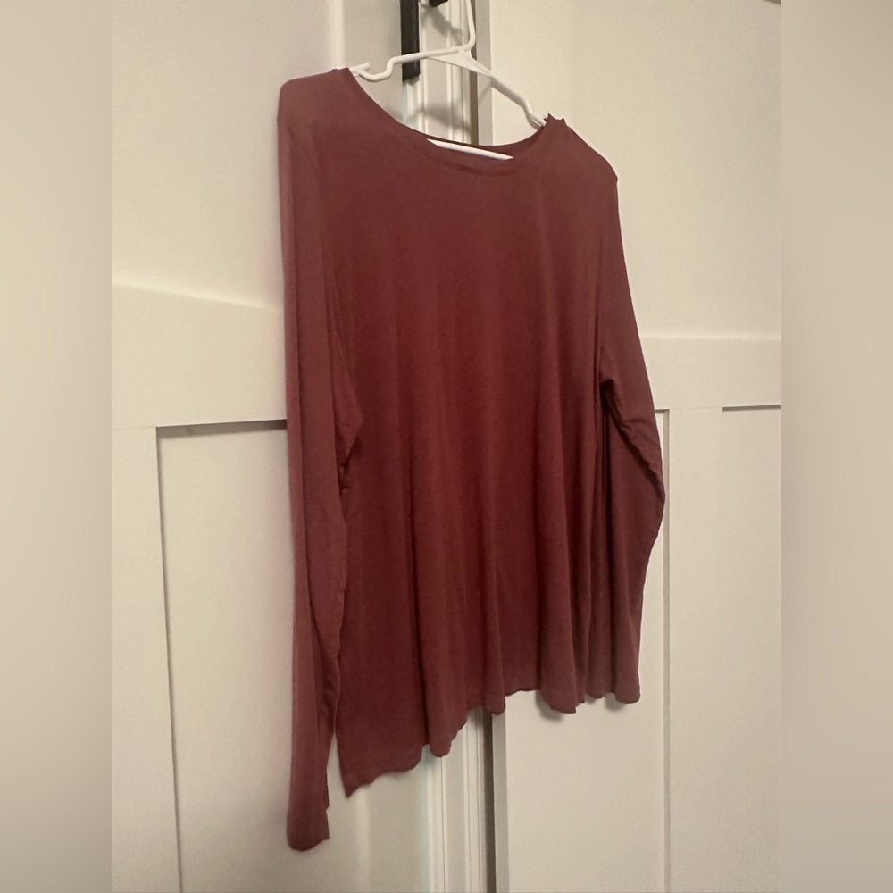 Ava & Viv Red Long Sleeve Relaxed Blouse